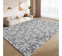 Optical Illusion Area Rugs Doormat Abstract Black White Geometric Indoor Entryway Rugs Soft Faux Wool Non Slip Washable Floor Mat Accent Carpet for Living Room Front Door Hallway Decor 90x120cm