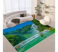 Optical Illusion Area Rugs, Forest Waterfall Landscape 3D Pattern Carpet, Floor Rugs Washable Non-Slip Breathable For Living Room Bedroom Home Decor 180 X 280 Cm, Stain Resistant Easy -3028221214054
