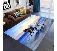 Optical Illusion Area Rugs,Sea View Animal Horse 3D Pattern Carpet, Floor Rugs Washable Non-Slip Breathable For Living Room Bedroom Home Decor 140 X 200 Cm / 55.11" X 78.74", Stain Resistan -8J2E0D8