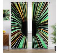Optical Illusion Blackout Curtains - 3D Vortex Psychedelic Abstract Trippy Curtains Eyelet, Thermal Insulated Curtain for Living Room Bedroom, W66 X D90, 2 Panels Drapes House Decor