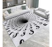 Optical Illusion Characters Area Rugs Dollar Black Hole Pattern Washable Rug Non-Slip Soft Accent Carpet For Living Room Bedroom Home Office Kitchen Decor,