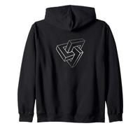 Optical Illusion Geometric Minimalist Geek Nerds Zip Hoodie