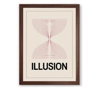 Optical Illusion Minimalist Framed Wall Art Print A1 (84.1×59.4cm) Walnut, Wall Decor for Living Room, Bedroom, Office & Home, Ready to Hang, Art Gift