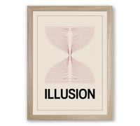Optical Illusion Minimalist Framed Wall Art Print A2 (59.4×42cm) Oak, Wall Decor for Living Room, Bedroom, Office & Home, Ready to Hang, Art Gift