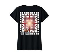 Optical Illusion Rave House Outfit Dark Techno Back Print T-Shirt, Women, Black, Large