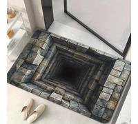 Optical Illusion Rug, 3D Illusion Rug, Rugs That Looks Like A Hole with Anti-Slip Particles, 3D Trap Visual Illusions Rugs for Indoor Outdoor Entrance (B, 50 * 80cm/19.69 * 31.50in)