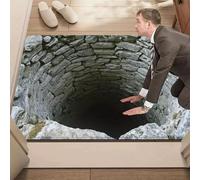 Optical Illusion Rug, 3D Illusion Rug, Rugs That Looks Like A Hole with Anti-Slip Particles, 3D Trap Visual Illusions Rugs for Indoor Outdoor Entrance (A, 40 * 60cm/15.75 * 23.62in)