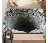 Optical Illusion Rug,3d Rug That Look Like A Hole,3d Trap Optical Visual Illusion Rugs Playroom Floor Carpet Mat For Living Room, Bathroom, Non-Slip (G,16 * 24in)