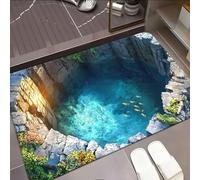 Optical Illusion Rug 3D Rugs Illusion Non Slip Optical Visual Illusions Rug Front Door Mat Washable 3D Trap Opticals Illusions Hole Carpet Rugs Floor Mat for Home Decor Front Door Entrance