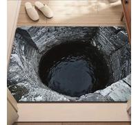 Optical Illusion Rug 3D Rugs Illusion Non Slip Optical Visual Illusions Rug Front Door Mat Washable 3D Trap Opticals Illusions Hole Carpet Rugs Floor Mat for Home Decor Front Door Entrance