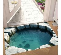 Optical Illusion Rug 3D Rugs Illusion Non Slip Optical Visual Illusions Rug Front Door Mat Washable 3D Trap Opticals Illusions Hole Carpet Rugs Floor Mat for Home Decor Front Door Entrance