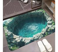 Optical Illusion Rug, 3D Rugs Optical Illusion Non-Slip Visual Trap Floor Mat for Indoor and Outdoor Use,Hole in the floor rug Rug Ideal for Doorway, Living Room, Bedroom and Porch Decor (I)
