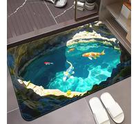 Optical Illusion Rug, 3D Rugs Optical Illusion Non-Slip Visual Trap Floor Mat for Indoor and Outdoor Use,Hole in the floor rug Rug Ideal for Doorway, Living Room, Bedroom and Porch Decor (L)