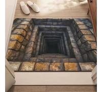 Optical Illusion Rug, 3D Rugs Optical Illusion Non-Slip Visual Trap Floor Mat for Indoor and Outdoor Use,Hole in the floor rug Rug Ideal for Doorway, Living Room, Bedroom and Porch Decor (F)