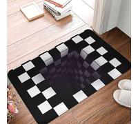 Optical Illusion Rug, 3D Rugs Optical Illusion Non-Slip Visual Trap Floor Mat for Indoor and Outdoor Use,Hole in the floor rug Rug Ideal for Doorway, Living Room, Bedroom and Porch Decor (V)