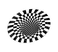 Optical Illusion Rug 3D Vortex Optical Illusions Rug Bedside Area Rug 80 cm, Black White