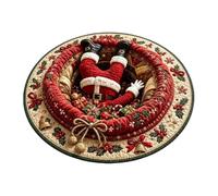 Optical Illusion Rug for Christmas Non-Slip Santa Claus Illusion Carpet | Classic Soft Plush Floor Mat for Christmas Santa Claus Festival Holiday Party Living Room Entrance Hall Bathroom Bedroom K