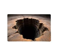 Optical Illusion Rug That Looks Like a Hole, Front Door Mat Outside, 3D Bottomless Hole Optical Illusions Rug for Playroom Living Room Bathroom Area Decoration, Test & Play with Your Dog or Cat