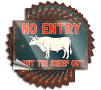 Optical Illusion, Stickers Tumbler No Entry Don't The Sheep Out | Drinking Grunge(6X9CM)