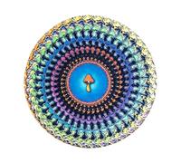 Optical Illusion Turntable Slipmat - 12 Inch Felt Record Pad, Non-Slip DJ Accessories for Vinyl Players | Protective Mat for Home Studio Music Lovers, Unique Visual Art Design, Pack of 1, Mushroom