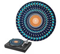 Optical Illusion Turntable Slipmat - 12 Inch Felt Record Pad, Non-Slip DJ Accessories for Vinyl Players | Protective Mat for Home Studio Music Lovers, Unique Visual Art Design, Pack of 1, Fish, see