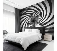 Optical Illusion Wallpaper, Abstract Swirl Wall Mural for Living Room, Bedroom, Non-Woven Wall Papaer Decoration, Photo Wallpaper & Home Decor, 450x315 cm (WxH) K-MZ&6