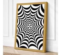 Optical Illusion Web Abstract Canvas Wall Art Print 18x12 Inch
