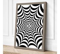 Optical Illusion Web Abstract Canvas Wall Art Print 18x12 Inch (46 x 30 cm)