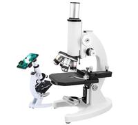 Optical Microscope(70000X/100000X/150000X), Biological Microscope, with 10 Specimens + Mobile Phone Holder, Five-hole Dimmer, Dual Coaxial Focusing, for Home School Laboratory,100000X