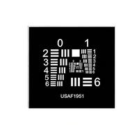 Optical Microscope Camera Test Chart - 1x1in Spatial Resolution Calibration Board with Positive/Negative Film Cards for Optical Instruments