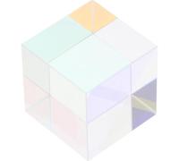 Optical Prism Ornament Cube Glass Six Sided Sunlight Light Effect | Colorful Polished Surfaces, Small Display Prop, for Garden or Window Hanging, Rainbow Visuals