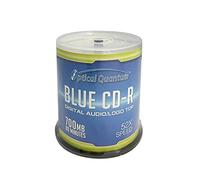 Optical Quantum Premium Quality Music Digital Audio Logo Top 700MB 52x Blue AZO CD-R with Noise Free Playback for Optimal Audio Music Recording, 100 Discs