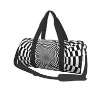Optical Spin Illusion Printed Canvas Travel Duffel Bag - Gym Sports Bag with Large Capacity for Weekend Business Travel