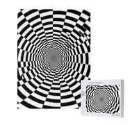 Optical Spin Illusion Printed Jigsaw Puzzle with Storage Box, Wooden Puzzle for Adults and Kids, 500 Pieces Family Fun Decorative Game