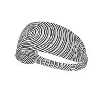 Optical Spin Illusion Printed Running Headband Women, Foldable Adjustable Width, Non Slip for Workout Washing and Spa