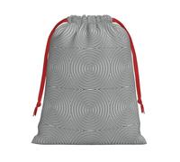 Optical Spin Illusion Printing Soft Drawstring Gift Bag With Red Ribbon Durable For Christmas Halloween For Adults Gifting