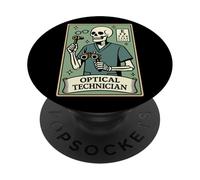 Optical Technician Tarot Card Skeleton Eyewear Lab Lens Tech PopSockets Adhesive PopGrip