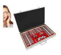 Optical Trial Lens Set 266 Pcs with Aluminum Case - Metal Rim Lenses for Optometry, Includes Optical Trial Frame for Refractive Error Testing