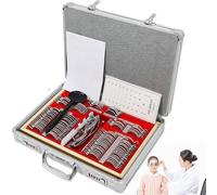 Optical Trial Lens Set for Eye Examination, Includes Metal Rim Lenses, Aluminum Case, and Cross Cylinders, Essential Optometry Kit for Professionals