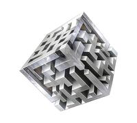 Optical Wall Art - Conceptual Design, 50x50cm Patterned Geometry for Hotel Space, Adhesive Material Surreal Style with Illusion Graphic, Modern Decoration, Inventive Print for Living Room and Bedroom