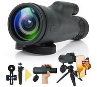 Optical Zoom Monocular Telescope 10-30 x 50, HD Monocular Telescope Waterproof with Smartphone Holder and Metal Tripod FMC BAK4 Prism for Camping, Bird Watching, Travel