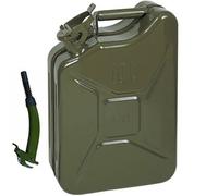 Opticare 10 Litre Green Metal Jerry Can With Flexible Spout (UN Approved, GS/TUV Certification)