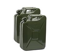 Opticare 2 x 20 Litre Green Metal Jerry Can (UN Approved, GS/TUV Certification)