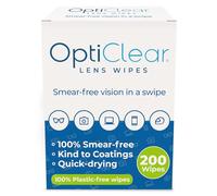 Opticlear Lens Wipes for Eyeglasses & Screens, Smear-Free, 200 Count