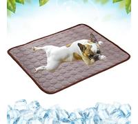 Opticnock Dog Cooling Mat for Dogs, 4X More Effective, Ice Silk Cooling Mat for Small Medium Large Dogs, Washable Pet Ice Cool Pad Blanket for Indoor Outdoor (Brown, XS-40 * 30CM)