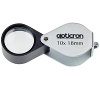 Opticron 57100 10x18mm Folding Metal Loupe, Black & Silver