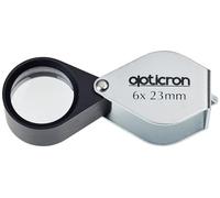Opticron 57102 6x23mm Folding Metal Loupe, Black & Silver