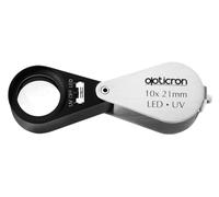 Opticron Magnifier, Meta, Alloy, Glass, Plastic, Black & Silver, 10x21 LED