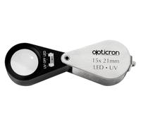 Opticron Magnifier, Metal, Alloy, Glass, Plastic, Black & Silver, 15x21 LED
