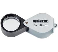 Opticron 57110 6x18mm Folding Metal Loupe, Black & Silver